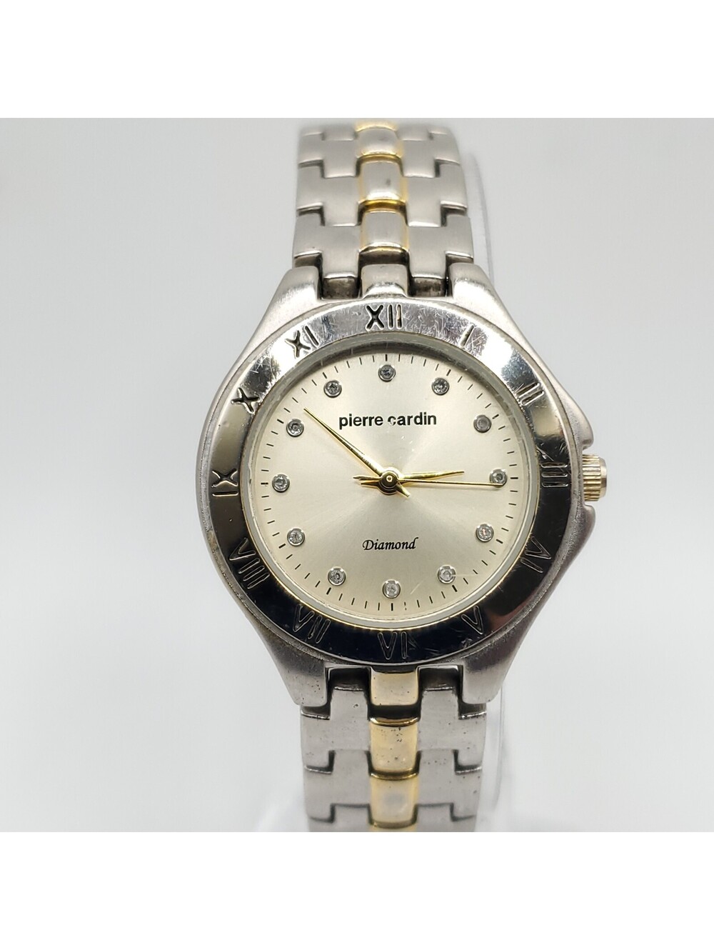 Pierre Cardin Diamond Watch Women 28mm Two-Tone New Battery